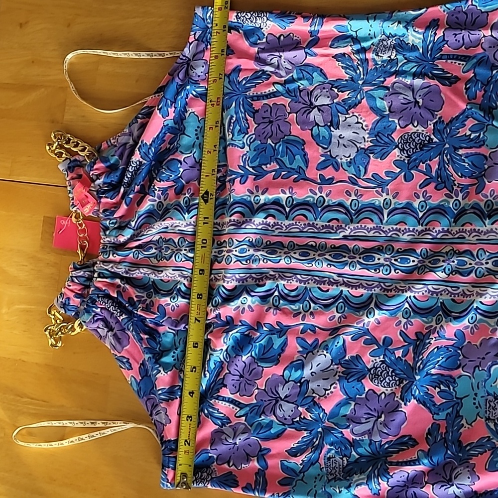 Lilly Pulitzer Bingham Midi Dress Soleil Pink Palm Parade Engineered - Picture 9 of 13